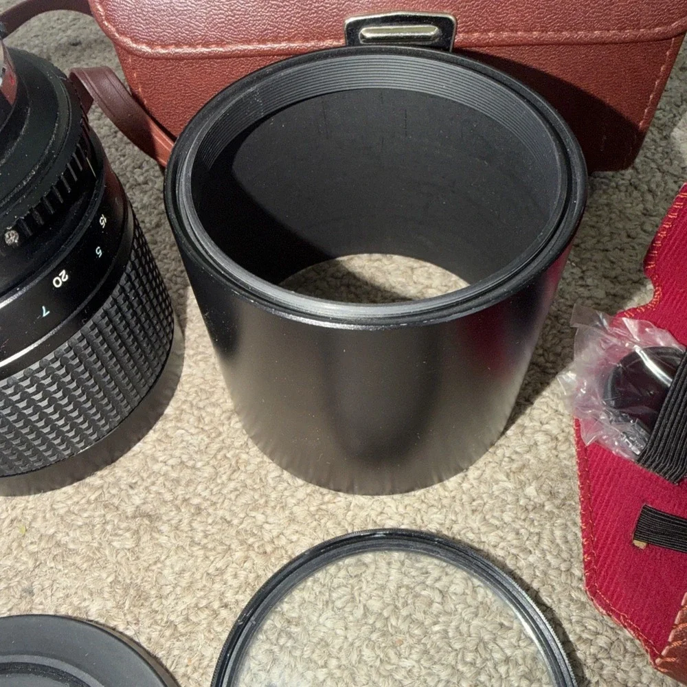 OLYMPUS OM TOKINA RMC 500MM 8 MIRROR LENS FOR SLR‎ CAMERA CAPS CASE & FILTERS